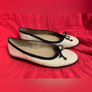 EUC Aerosoles Homebet Ballet Flat Natural Raffia Wide Size 10W